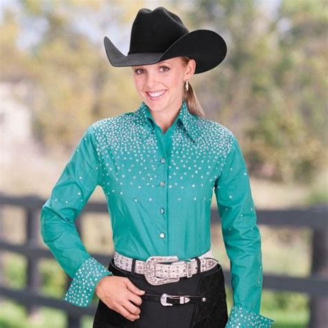 Rhinestone Time Teal Blouse Love It Western Show Clothes Teal Blouse Riding Outfit
