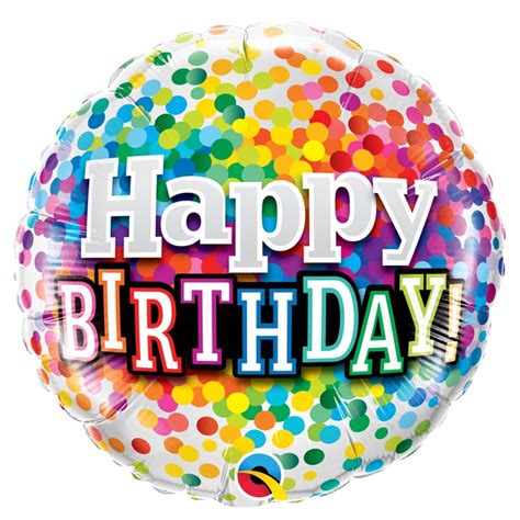 Sachet Dun Ballon Aluminium 45cm Happy Birthday Confetti Ambiance
