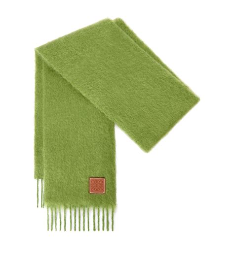 Womens Loewe Green Mohair Wool Scarf Harrods Uk