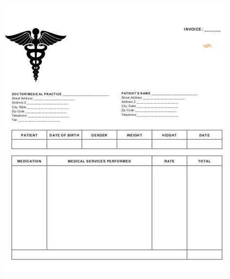 medical receipt templates