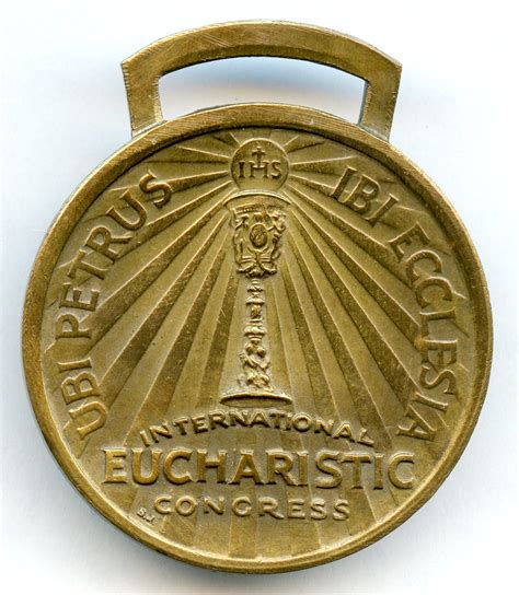 1926 Pope Pius Xi Chicago Eucharistic Congress Watch Fob Medal