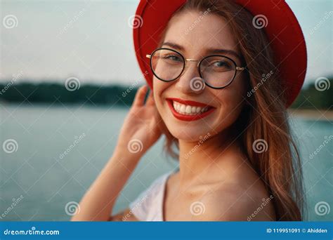 portrait shiny positive girl with irresistible smile stock image image of girl irrezistible
