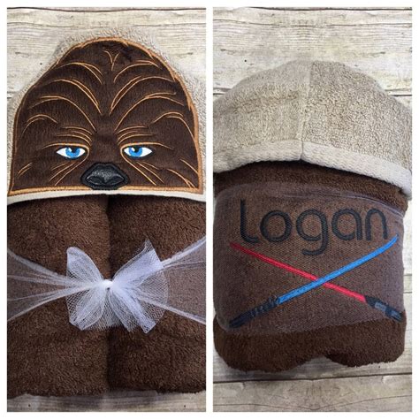 Star Wars Baby Chewy Hooded Towel Star Wars Baby Shower T Etsy