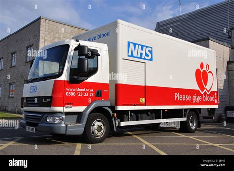 Nhs Blood Donation Lorry Skegness Lincolnshire England Uk Stock
