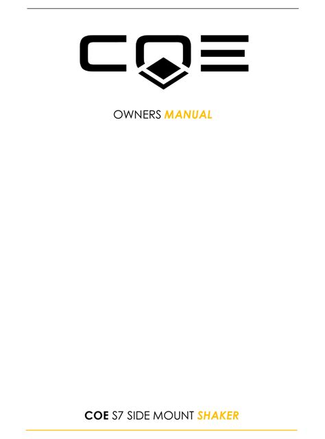 Coe S7 Owners Manual Pdf Download Manualslib