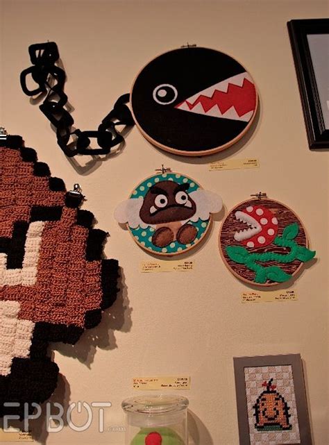 Epbot Sew Nerdy Mario Bros Embroidery Hoops Geek Crafts Nerd