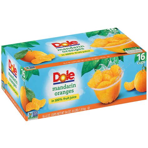 Dole Mandarin Oranges Cup 4 Oz 16 Count