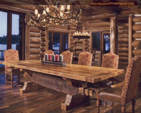 Rustic Living Room Design Log Cabin Dining Room Living Room Design