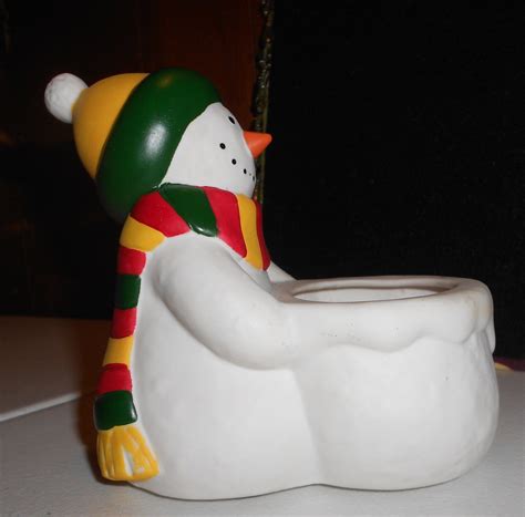 Snowman Votive/tealight Candle Holder and Snowman Candle Snuffer