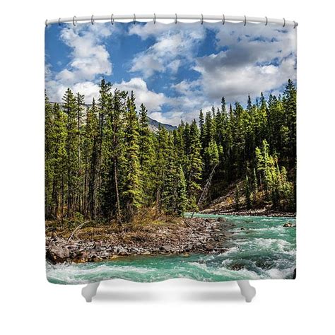 Athabasca Falls Shower Curtain By Minnetta Heidbrink Shower Curtain