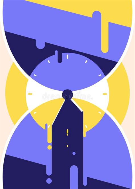 Poster With Abstract Hourglass And Clock Stock Vector Illustration
