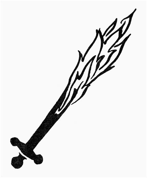 Symbol Flaming Sword Painting By Granger Pixels