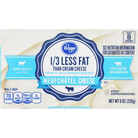 Kroger 33 Less Fat Neufchatel Cream Cheese 8 Oz Instacart