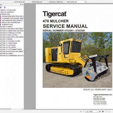 Tigercat Mulcher Operator And Service Manual