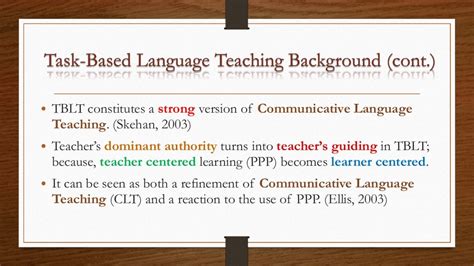 Task Based Language Teaching