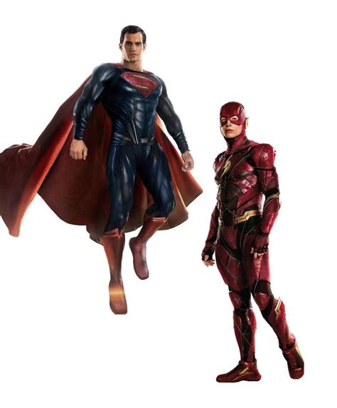 Two Superheros Standing Next To Each Other In Front Of A White