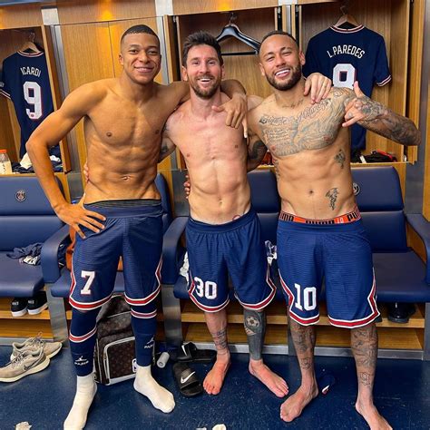 Lionel Messi Neymar And Kylian Mbappe Go Topless Picture