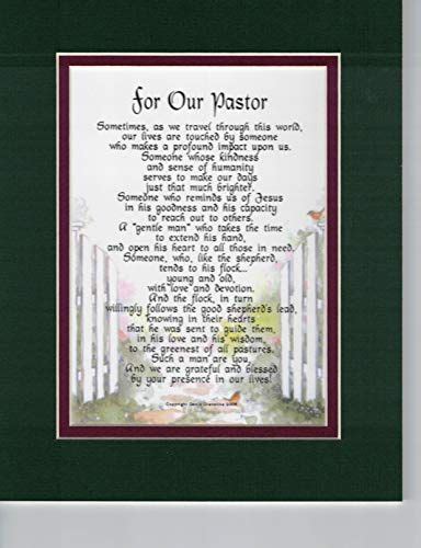 Pastor Poem Print Thank You Appreciation T Present Double Matted In