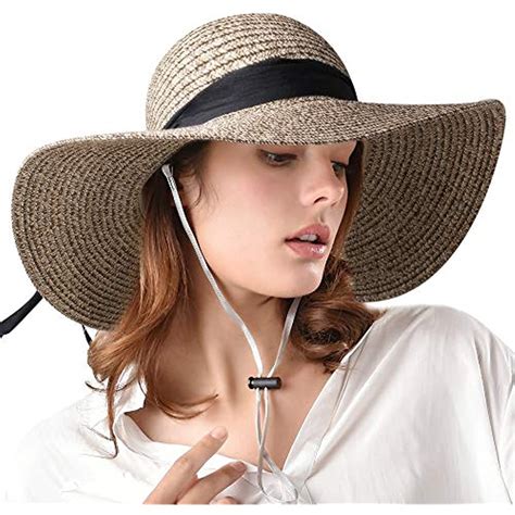 Women Sun Straw Hat Wide Brim Upf 50 Beach Hats Summer Bucket Foldable Womens Ebay