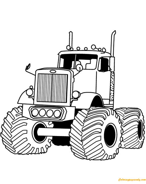 Big Rig Auto Monster Truck Coloring Page Free Printable Coloring Pages
