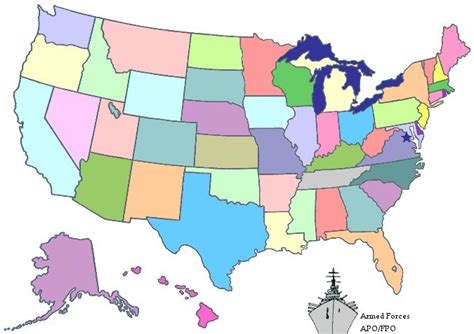 Map Of United States Without State Names Printable Pr