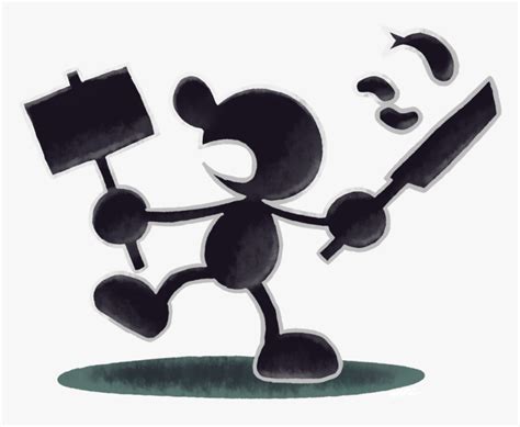 Mr Game And Watch Super Smash Bros Hd Png Download Kindpng