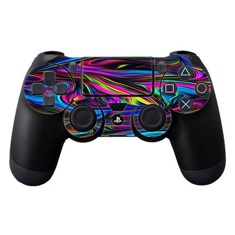 Skins Decals For Ps4 Playstation 4 Controller Neon Color Swirl Glass