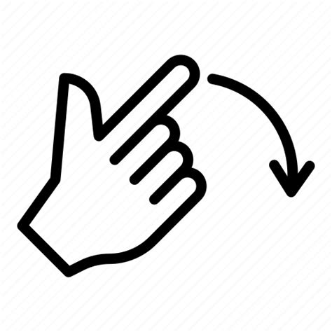 Gesture Hand Interaction Swipe Down Icon