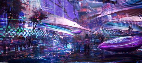 Wallpaper Digital Art City Cityscape Night Cyberpunk Car