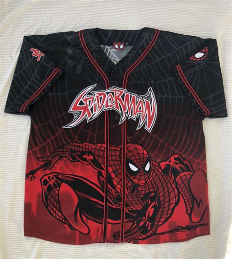 Vintage 2001 Marvel Comics Spiderman Baseball Jersey Gem