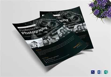 Model Photography Flyer Design Template In Word Psd Publisher