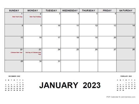 2023 Monthly Planner With Malaysia Holidays Free Printable Templates