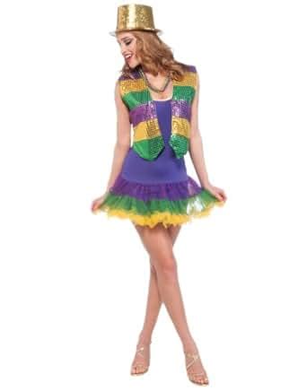 Amazon Com Adult Womens Mardi Gras Party Girl Tutu Short Skirt Costume