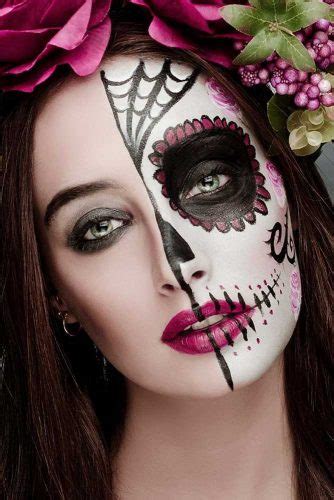 Pretty Sugar Skull Makeup Half Face Mugeek Vidalondon