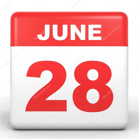 Coors field abre a casa llena el lunes 28 de junio. 28 de junio. Calendario sobre fondo blanco . — Foto de stock © iCreative3D #125980988