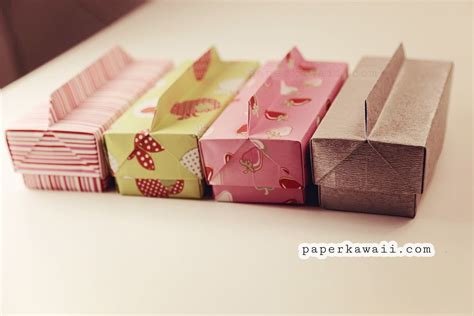 Origami Long Box And Lid With Handle Paper Kawaii Origami T Box