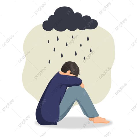 Depression Vector Illustration Stress Depression Depressed Stress