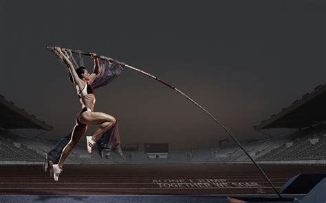 Wallpaper Girl Athlete Pole Vault Advertising 2560x1600