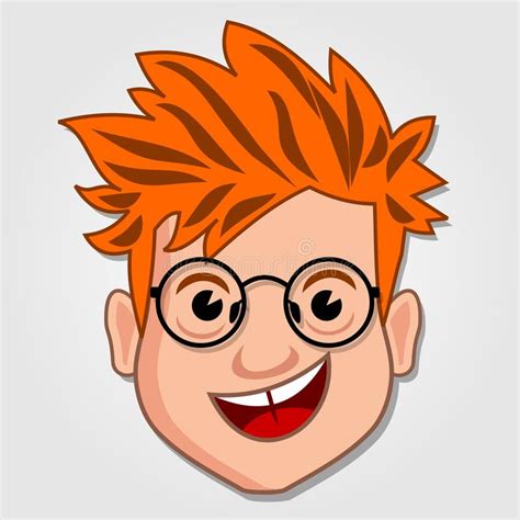 Funny Cartoon Boy Face Icon Stock Vector Illustration Of Person