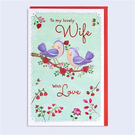 Valentines Day Lovely Wife Garlanna Greeting Cards