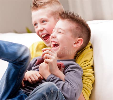 Two Little Boys Laughing Stock Image Image Of Beautiful 41565981