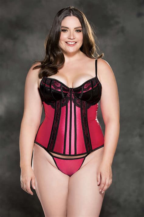 Plus Size Sexy Satin And Lace Corset By Shirley Of Hollywood