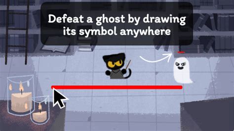 Momo the cat wizard from the 2016 google doodle halloween game magic cat academy. Google is celebrating Halloween with an adorable, ghastly ...