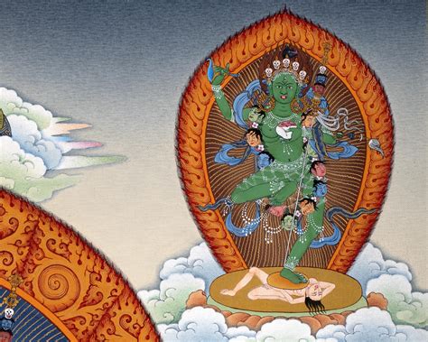 Dorje Phagmo Vajravarahi Mandala Thangka With Four Dakini Karma Kagyu