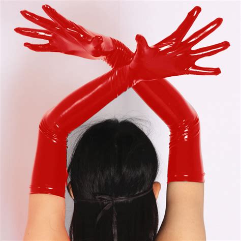 Sexy Womens Faux Leather Long Gloves Opera Evening Party Cosplay Finger Gloves Ebay