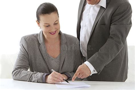 Business People Signing Documents Stock Photo Image 39392760