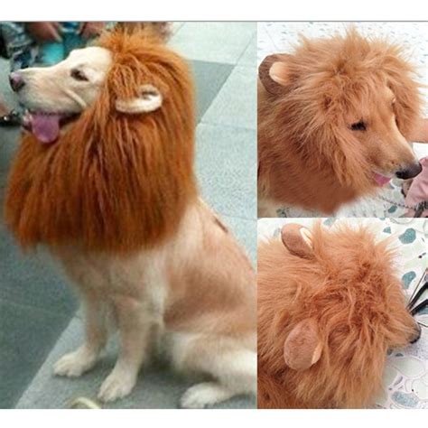 Create fringe to make the lion's mane with strips of fabric. Nt Pet Dog Funny Fake Emulation Lion Hair Mane Ears Head ...