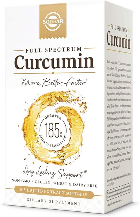 Amazon Com Solgar Full Spectrum Curcumin Liquid Extract 105 Softgels
