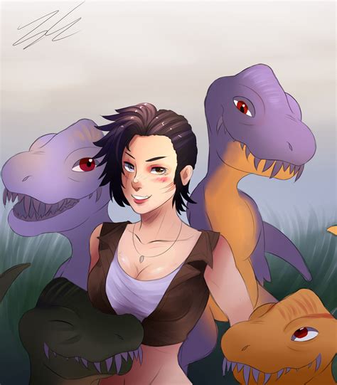 Jurassic Parkworld Oc Laura And Her Raptors By Cieity On Deviantart