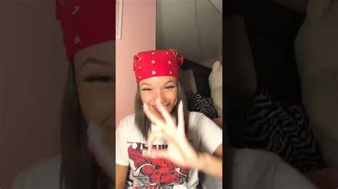 Tiktok Red Bandana Girl Throwing Gang Signs Youtube